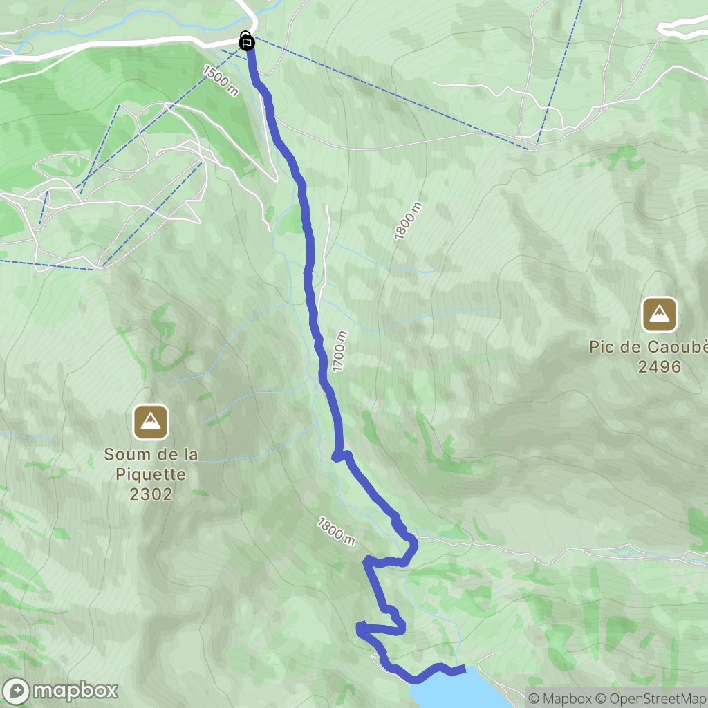 Barèges : carte du parcours de randonnée - France