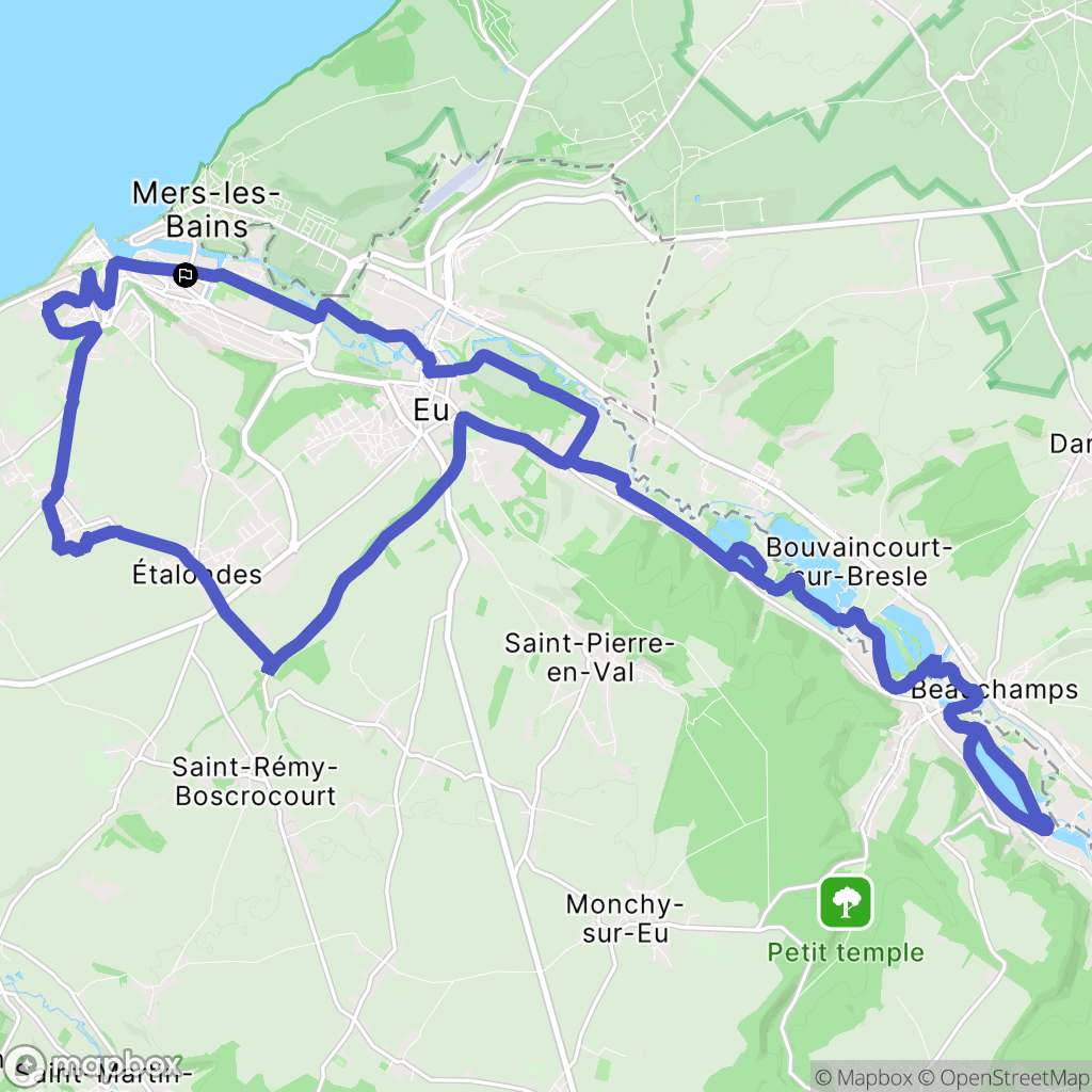 Le Tréport : carte du parcours de randonnée - France