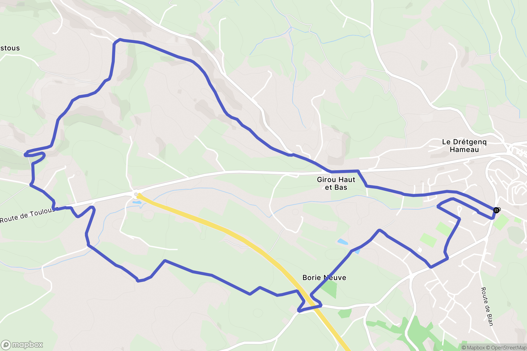 Puylaurens : carte du parcours de randonnée - France