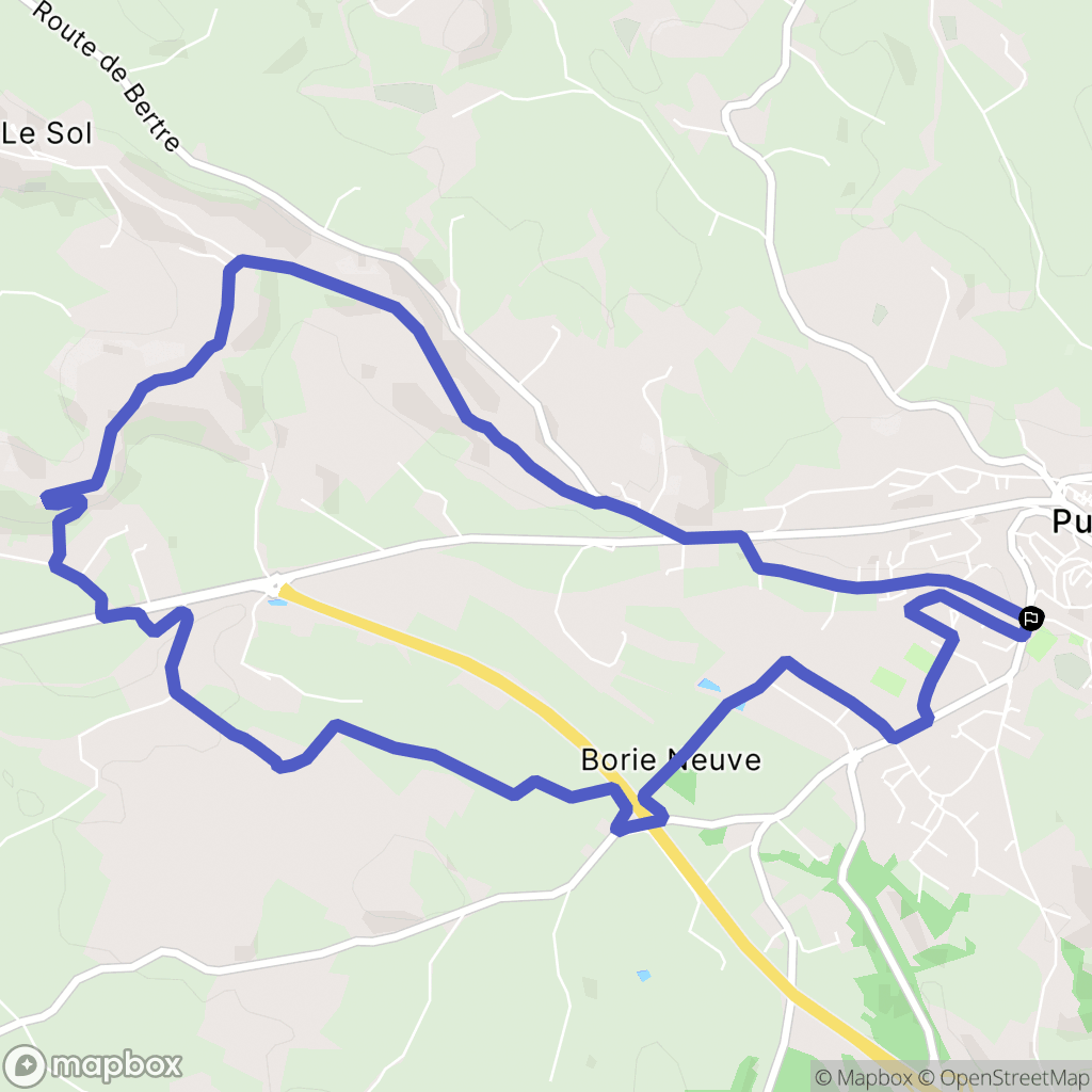 Puylaurens : carte du parcours de randonnée - France