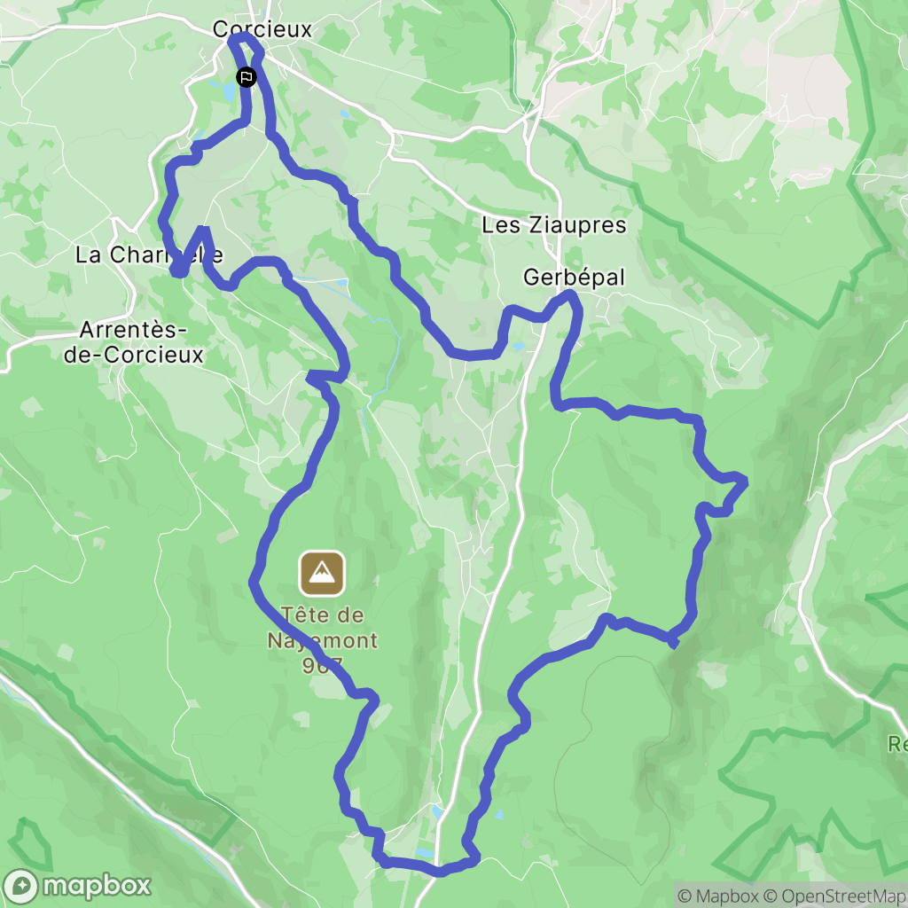 Corcieux : carte du parcours de randonnée - France