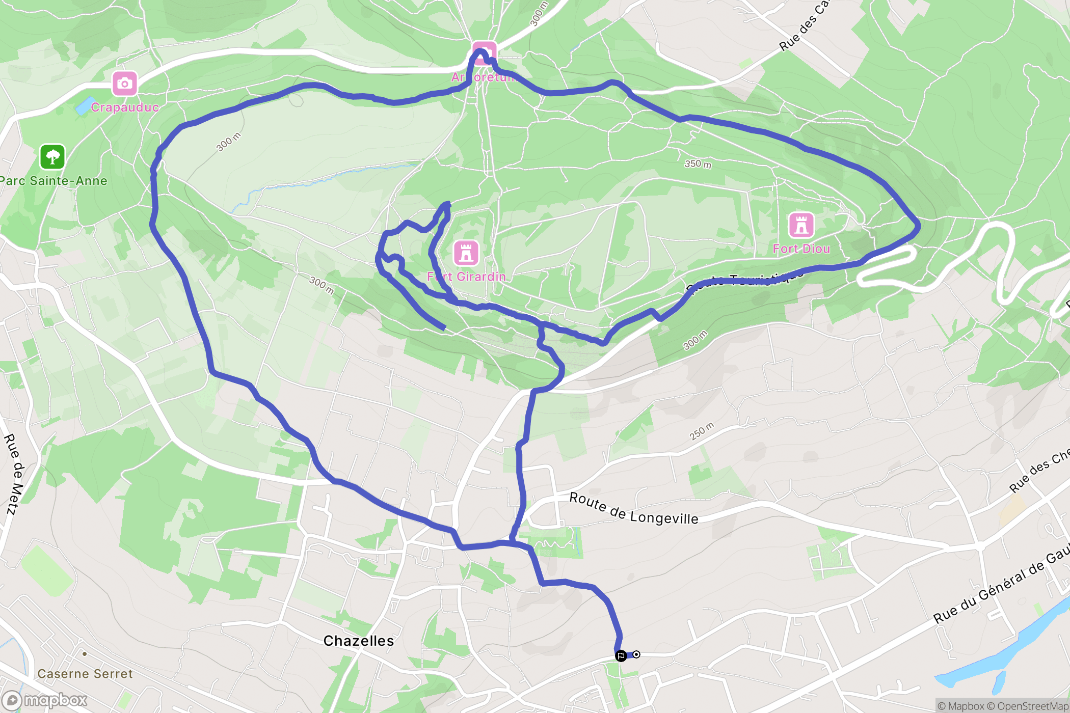 Scy-Chazelles : carte du parcours de randonnée - France