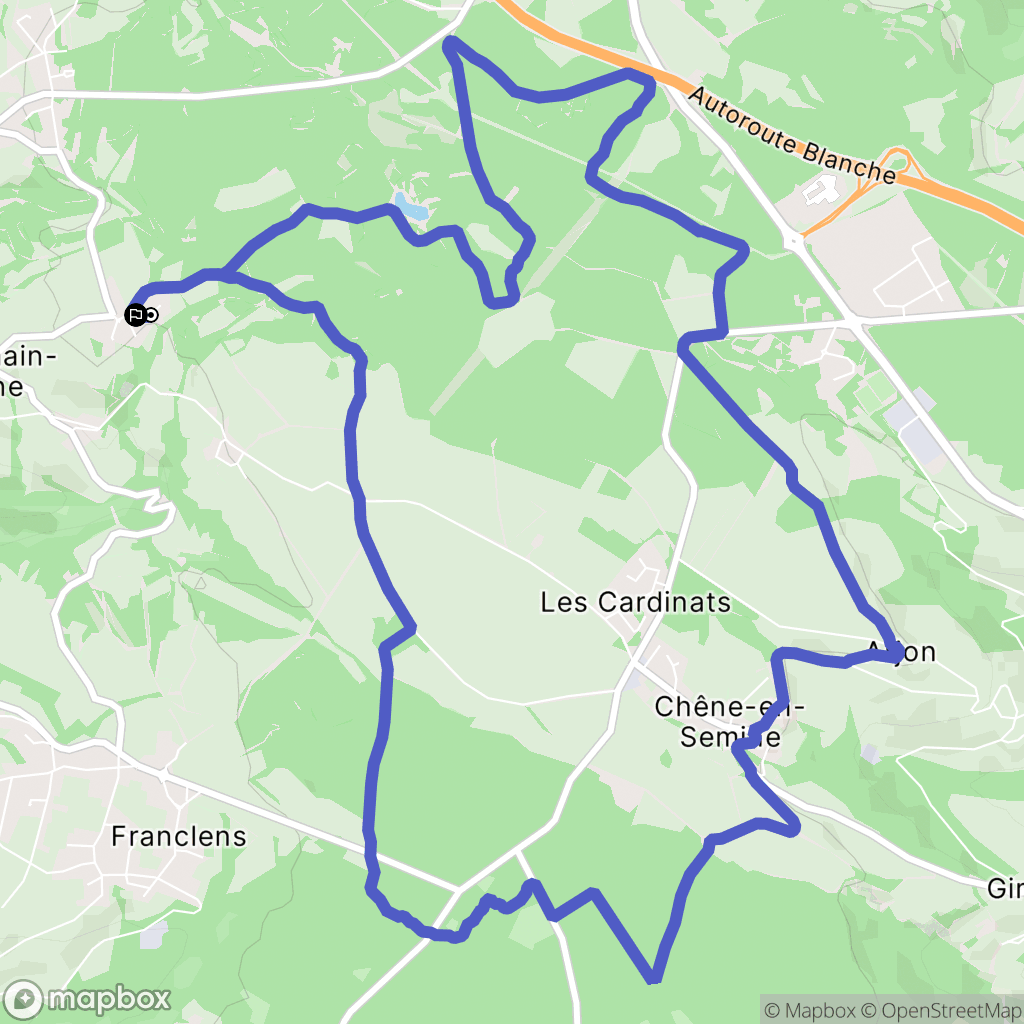 Saint-Germain-sur-Rhône : carte du parcours de randonnée - France