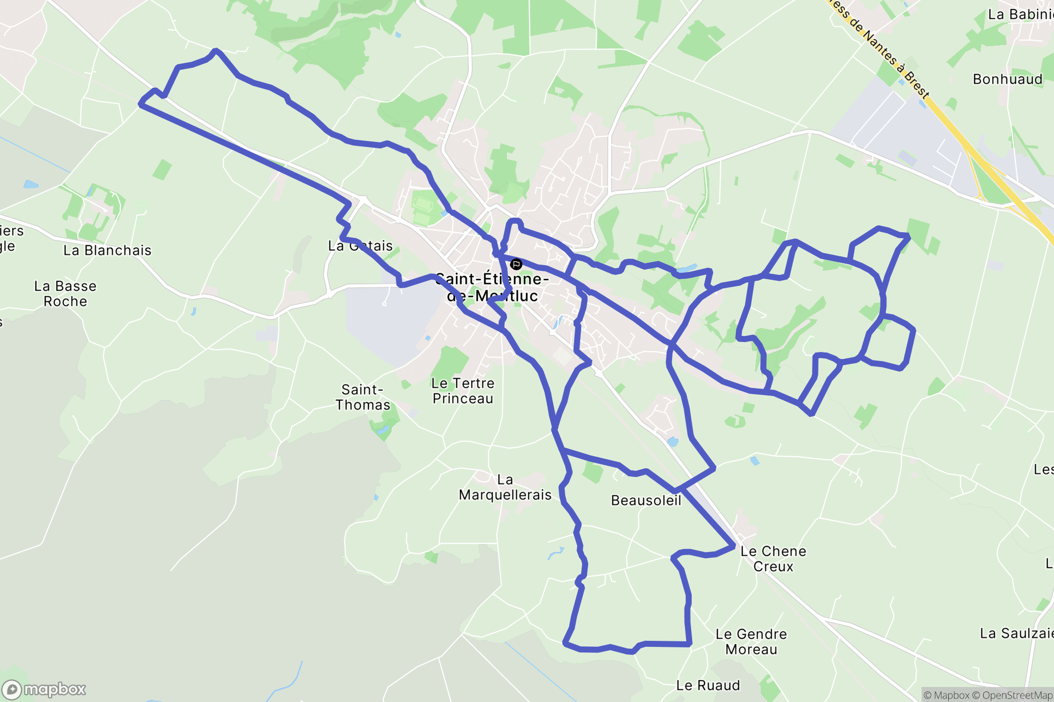 Saint-Étienne-de-Montluc : carte du parcours de randonnée - France