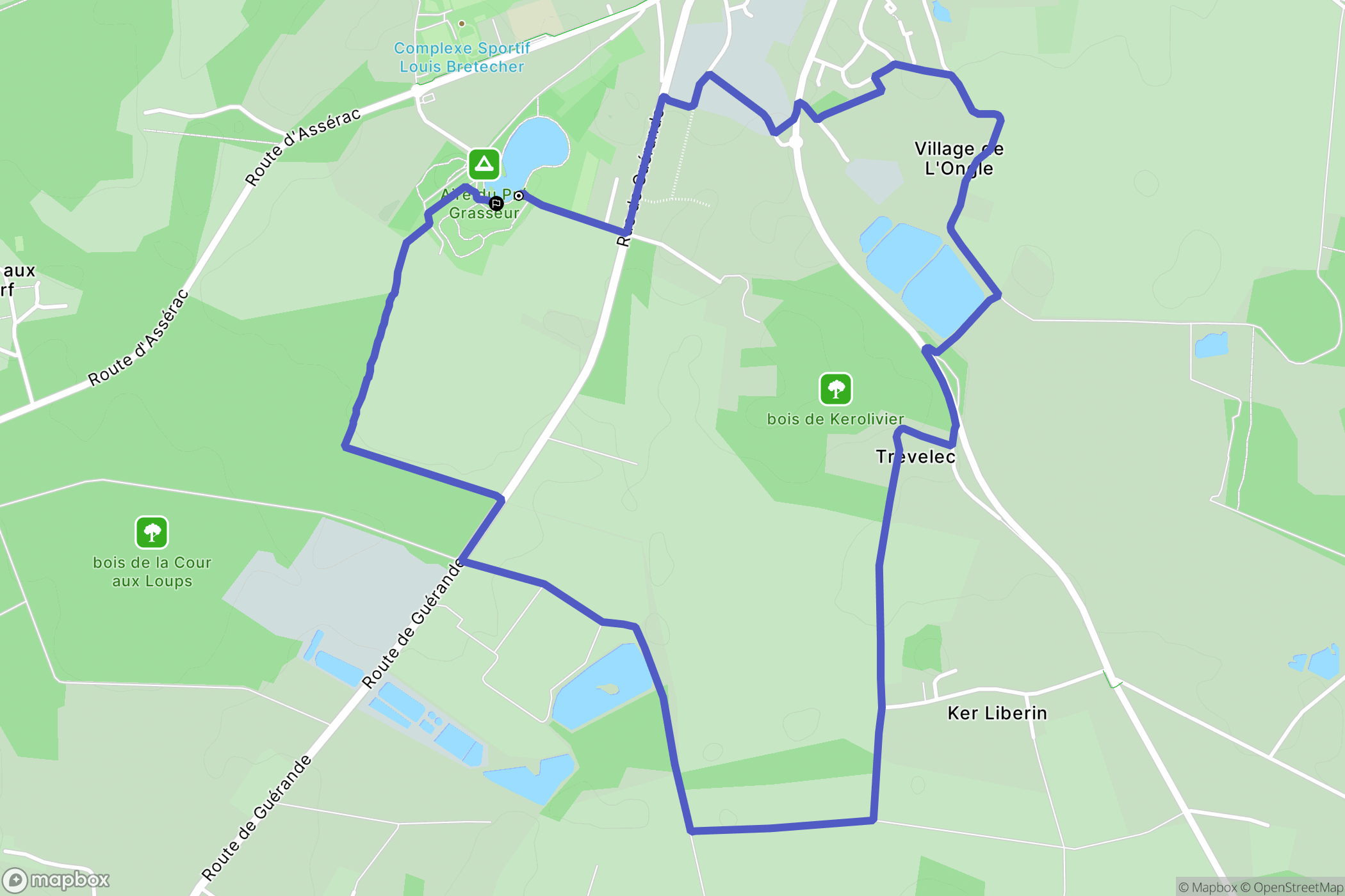 Herbignac : carte du parcours de randonnée - France