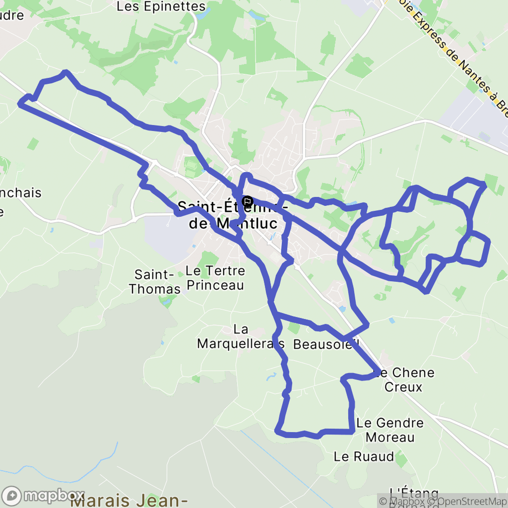 Saint-Étienne-de-Montluc : carte du parcours de randonnée - France