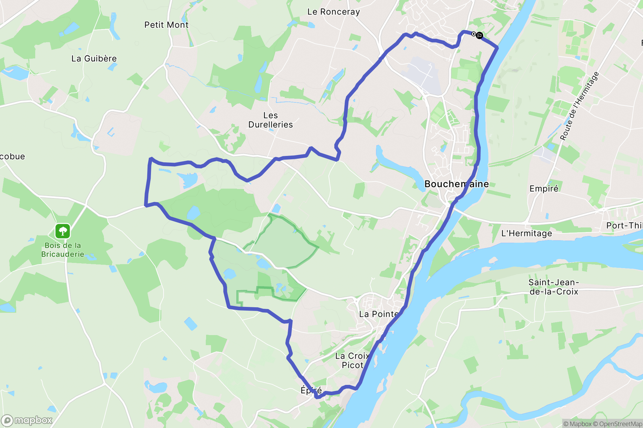 Bouchemaine : carte du parcours de randonnée - France