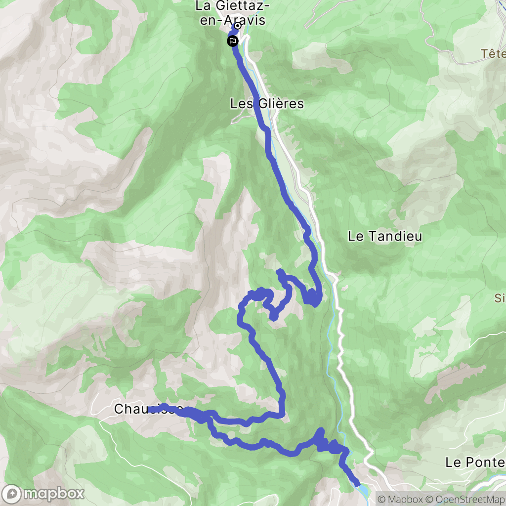 La Giettaz : carte du parcours de randonnée - France