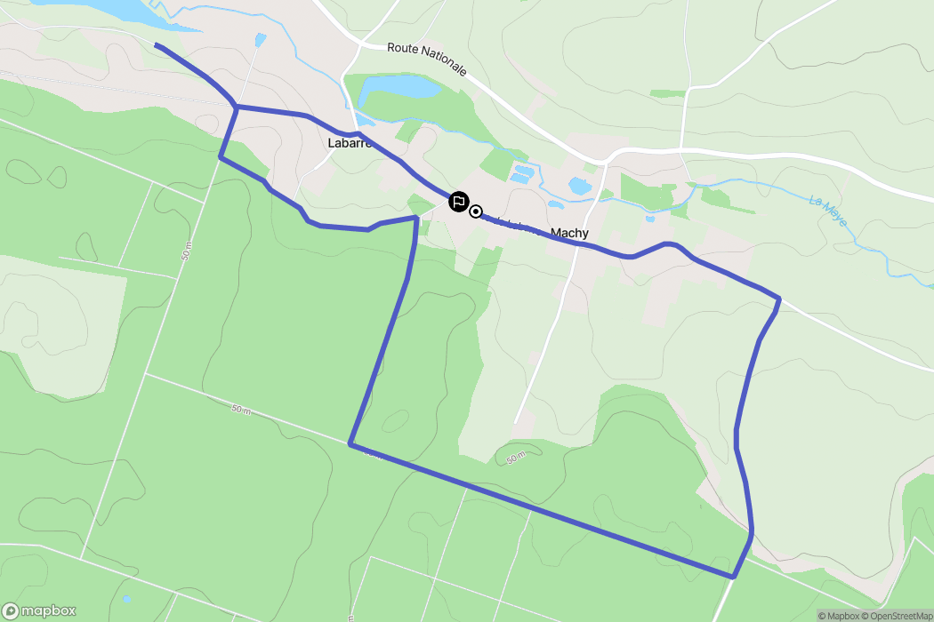 Machy : carte du parcours de randonnée - France
