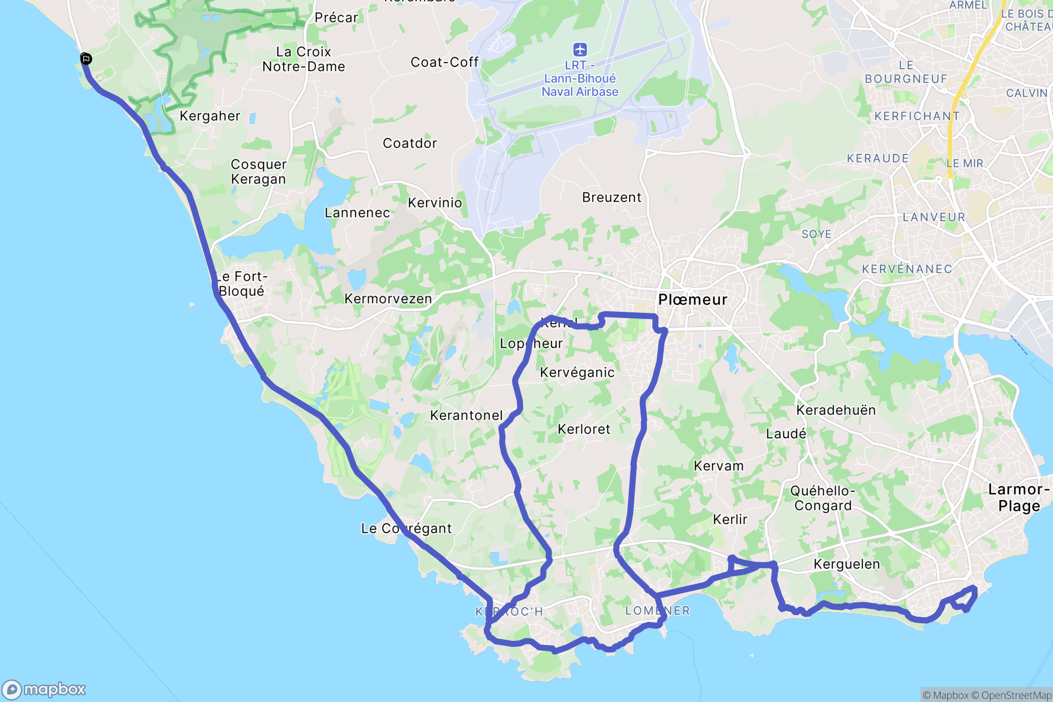 Guidel : carte du parcours de randonnée - France