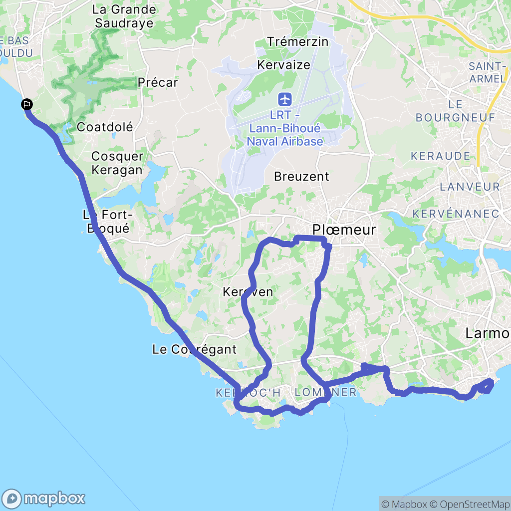 Guidel : carte du parcours de randonnée - France