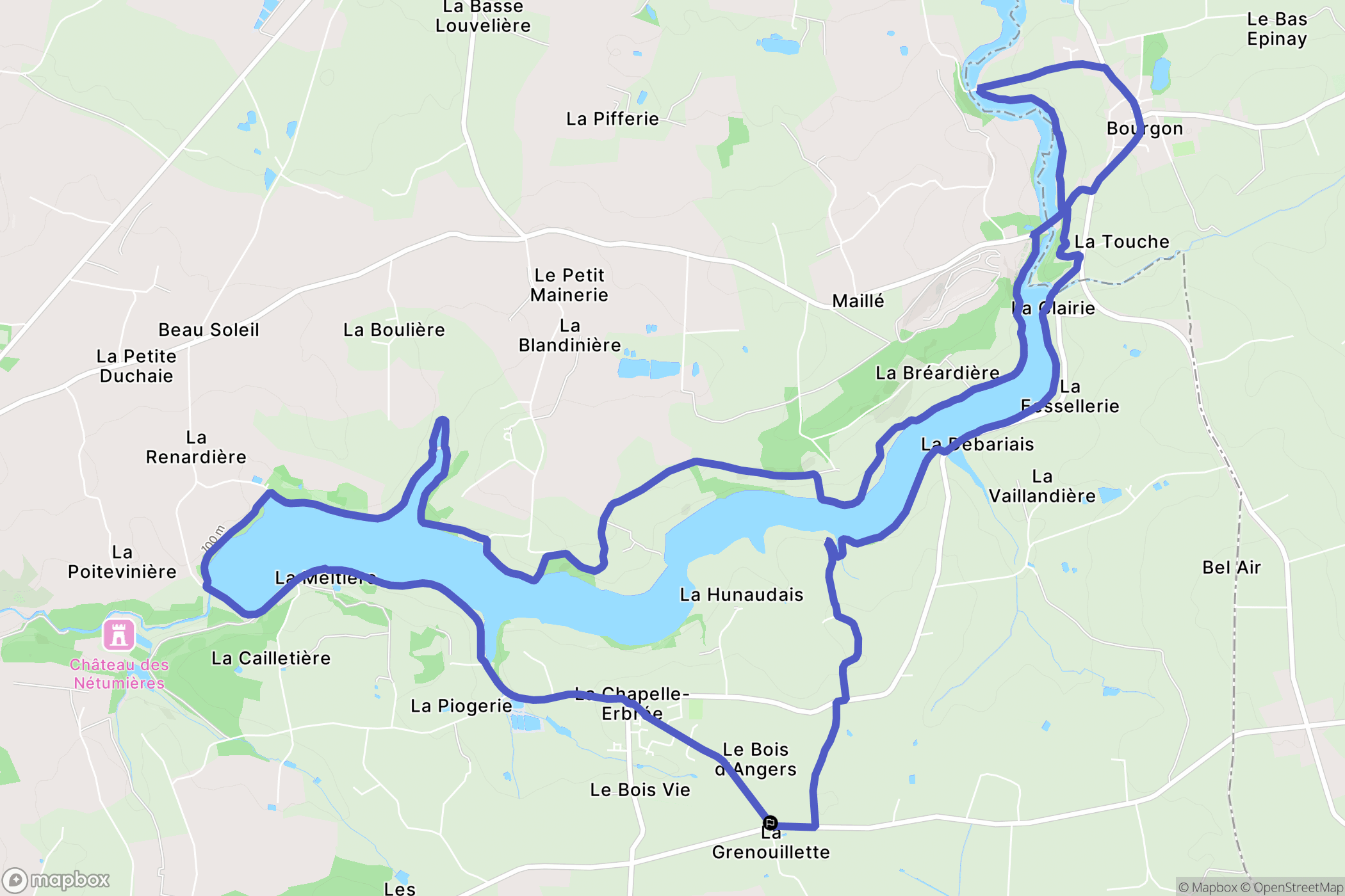 La Chapelle-Erbrée : carte du parcours de randonnée - France