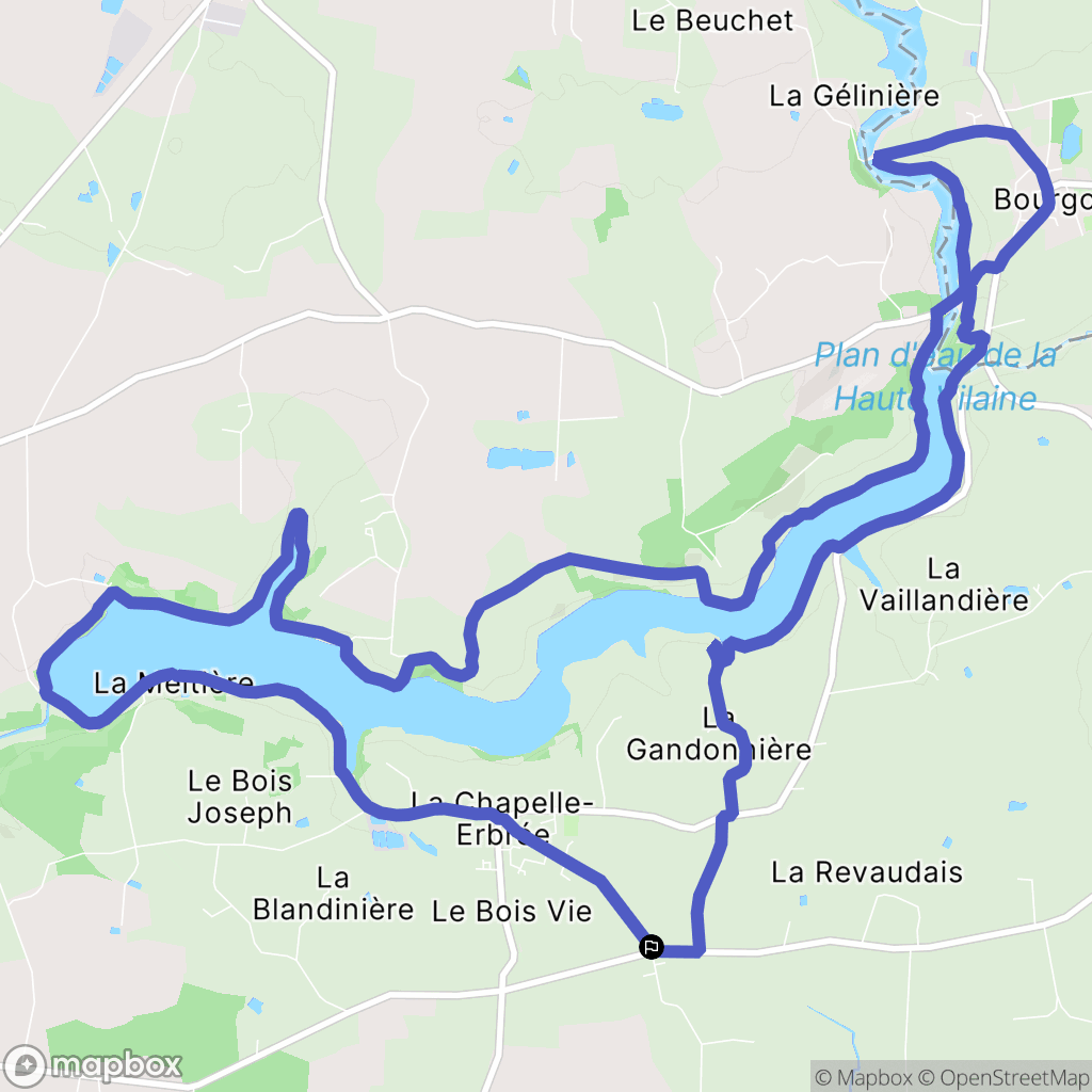 La Chapelle-Erbrée : carte du parcours de randonnée - France
