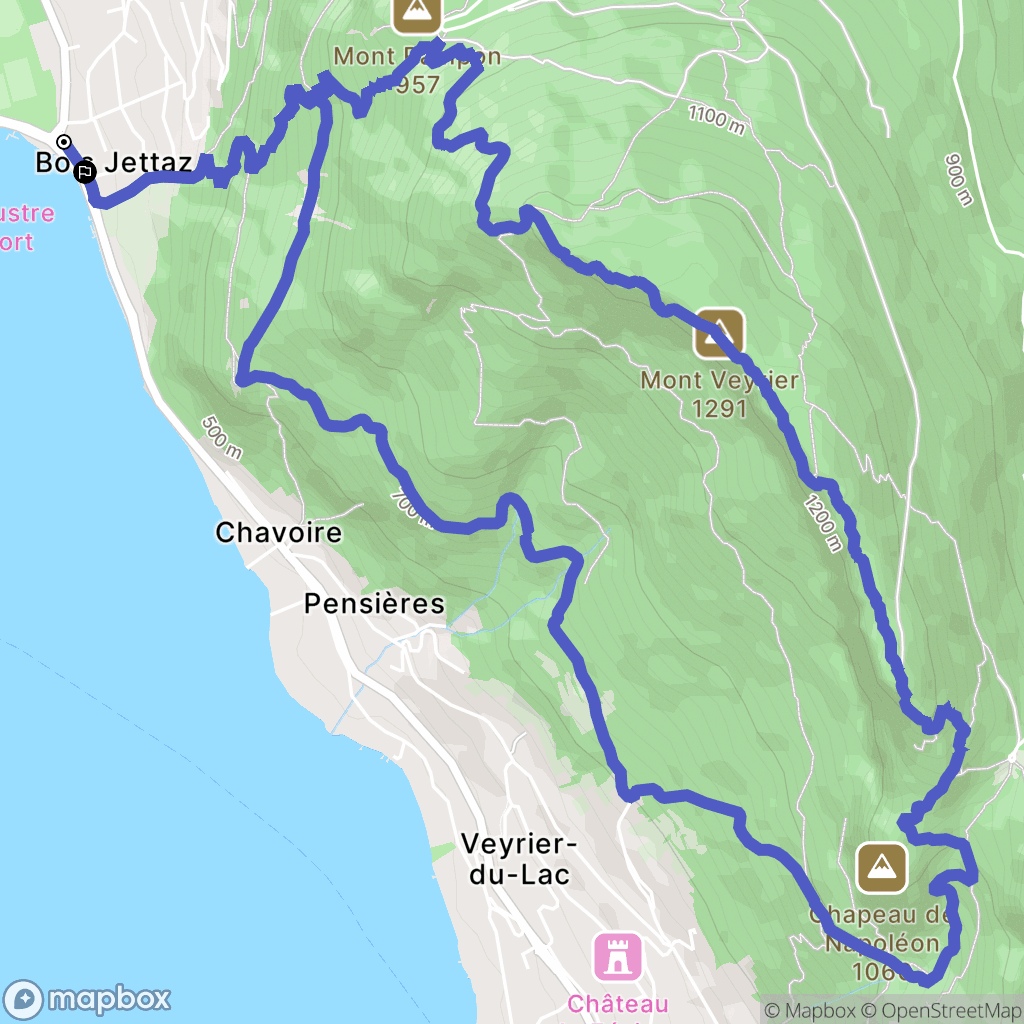 Annecy : carte du parcours de randonnée - France