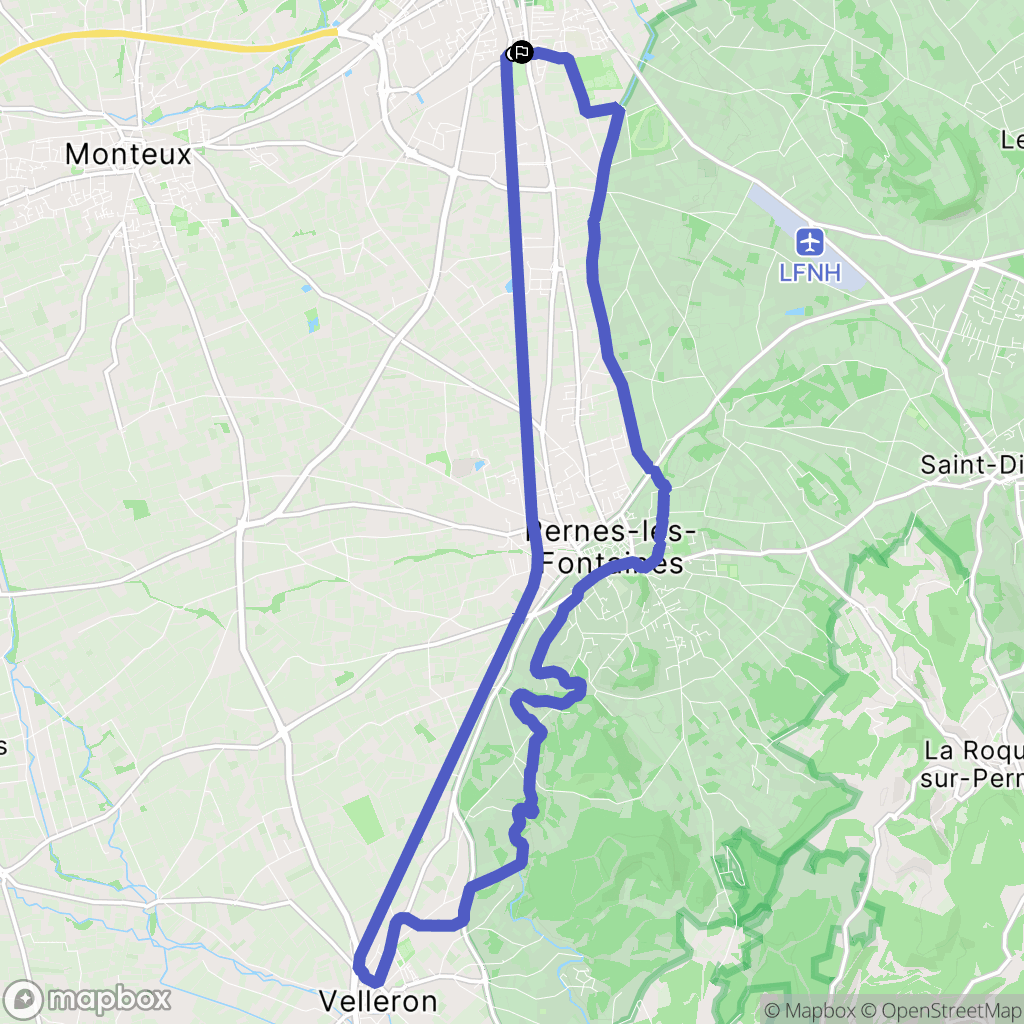Carpentras : carte du parcours de randonnée - France