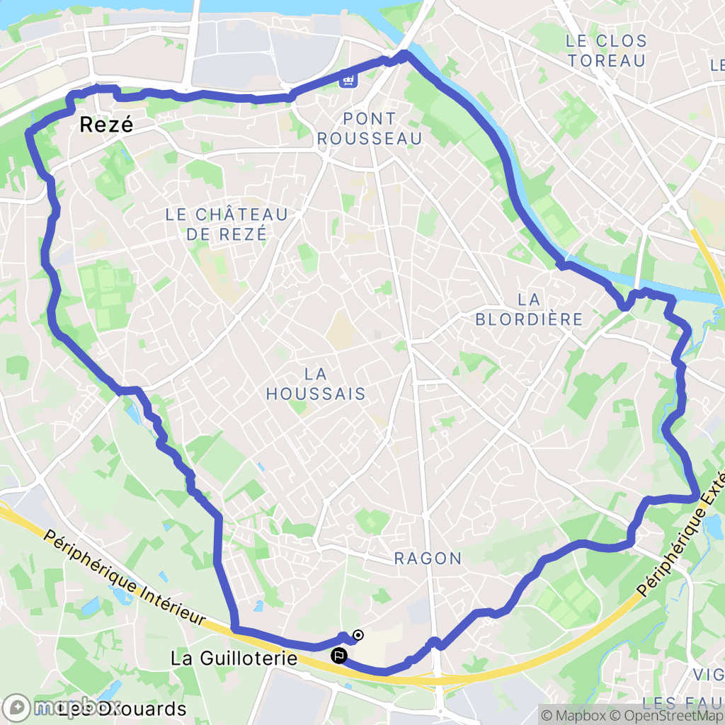 Rezé : carte du parcours de randonnée - France