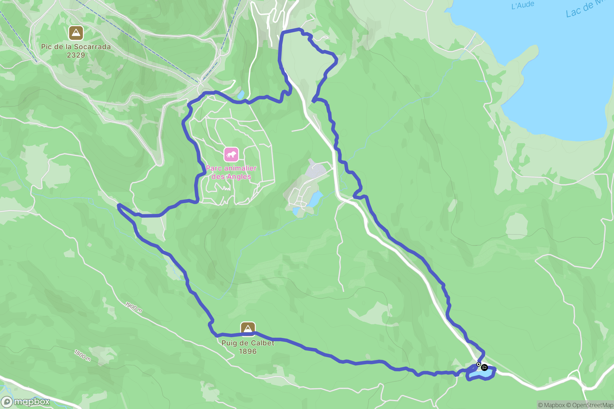 La Llagonne : carte du parcours de randonnée - France