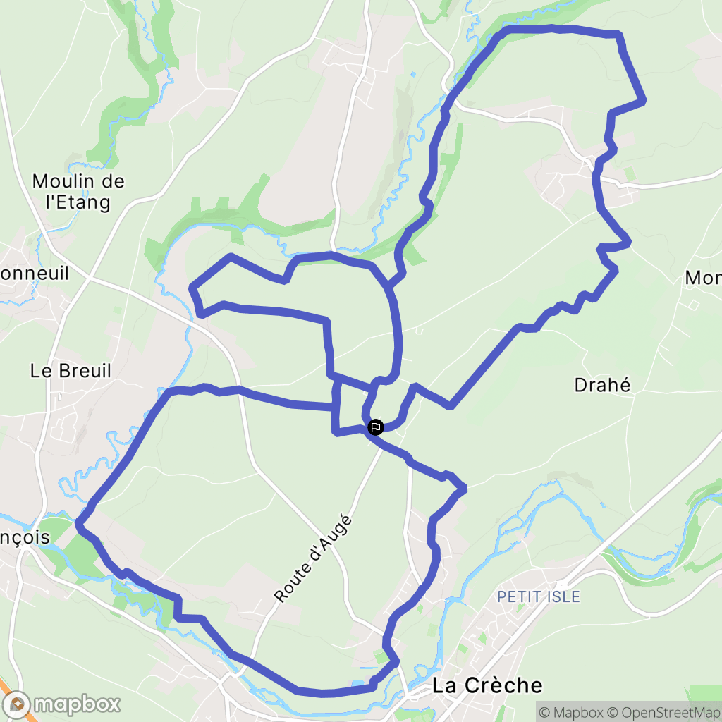 La Crèche : carte du parcours de randonnée - France