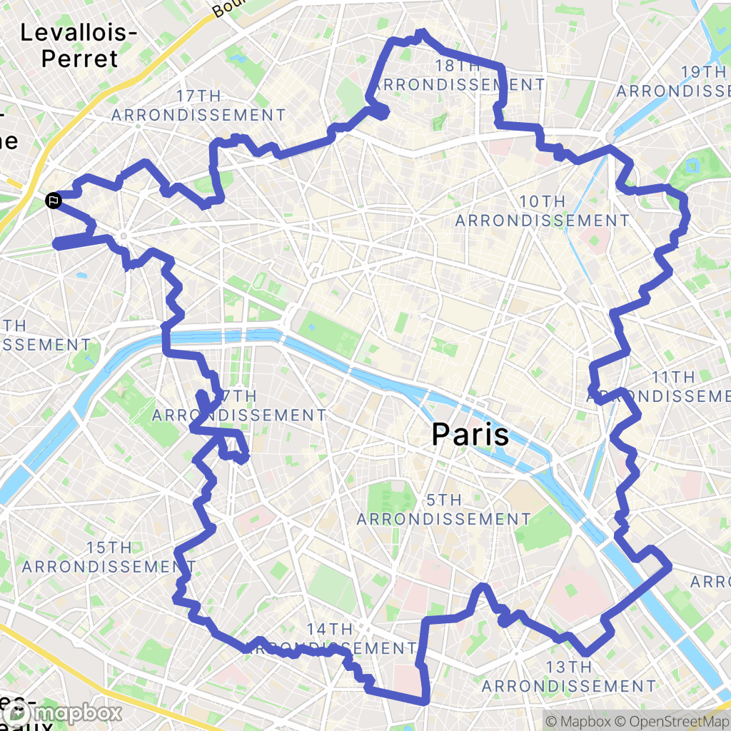 Paris : carte du parcours de randonnée - France