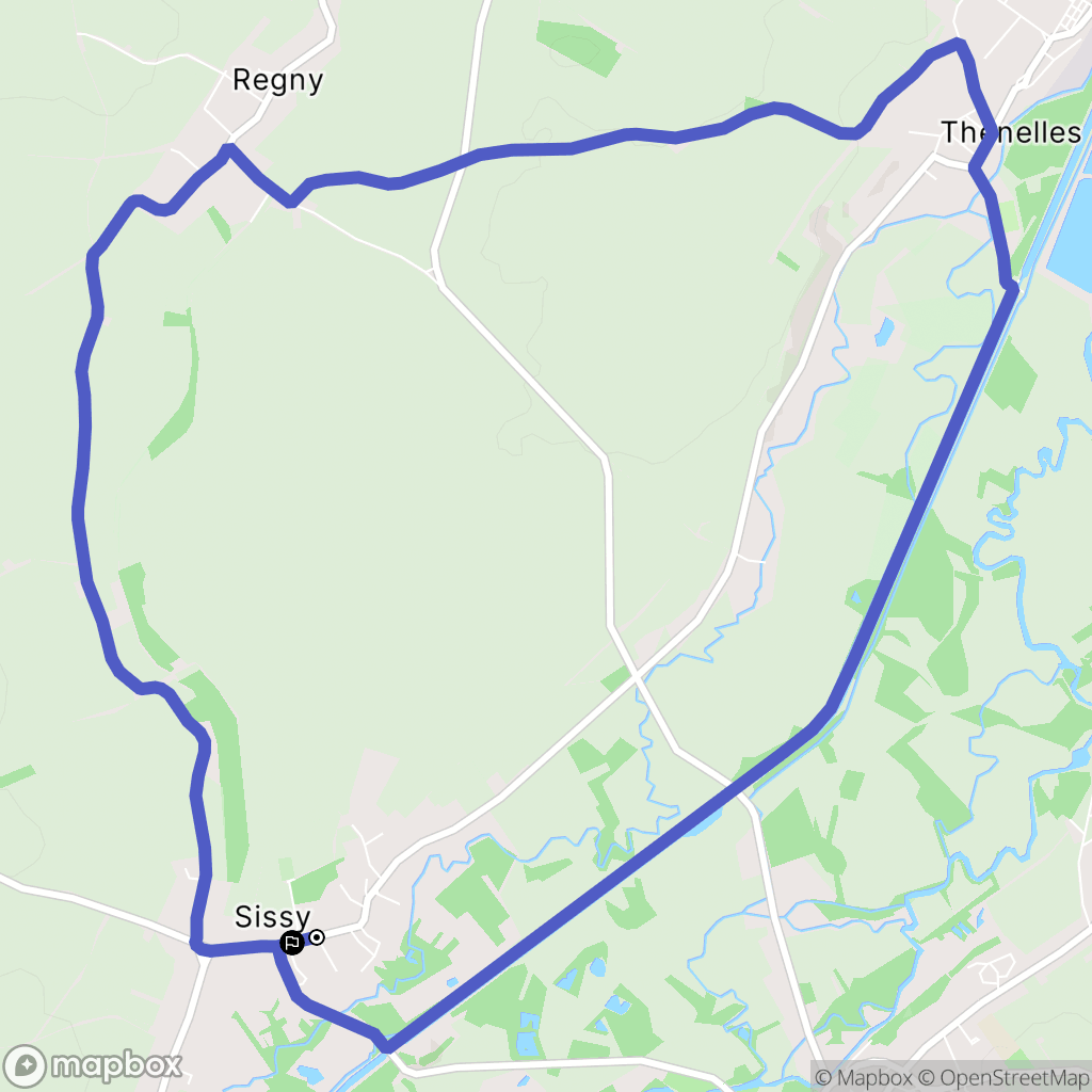 Sissy : carte du parcours de randonnée - France