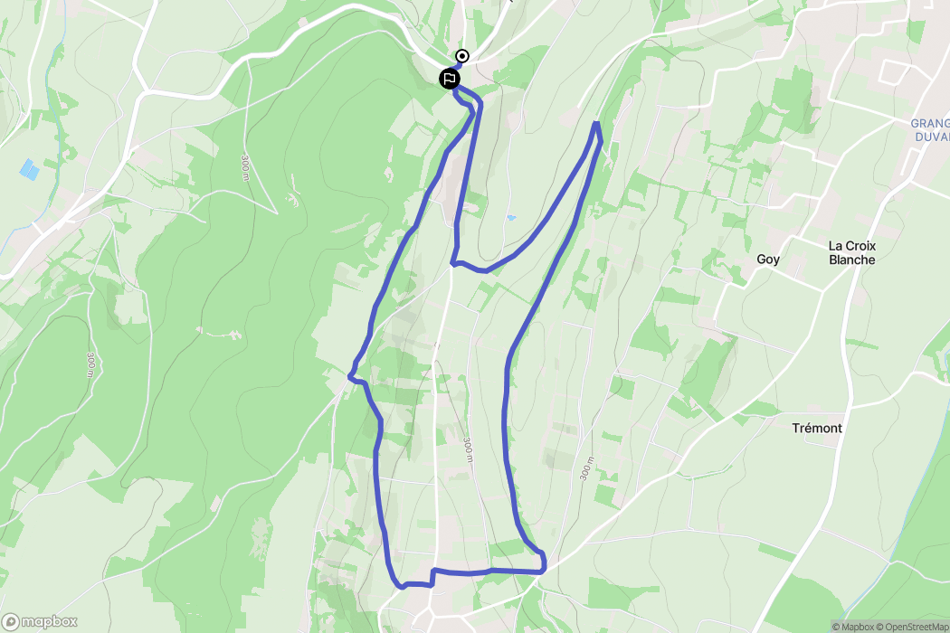 Tournus : carte du parcours de randonnée - France