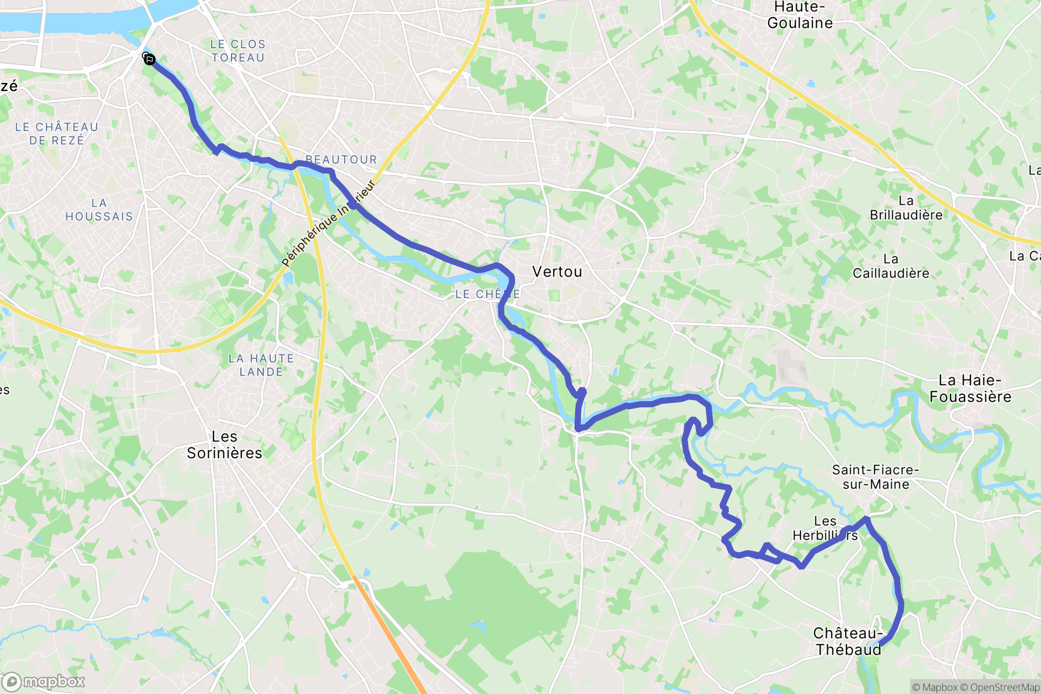 Rezé : carte du parcours de randonnée - France