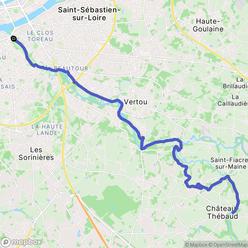 Rezé : carte du parcours de randonnée - France