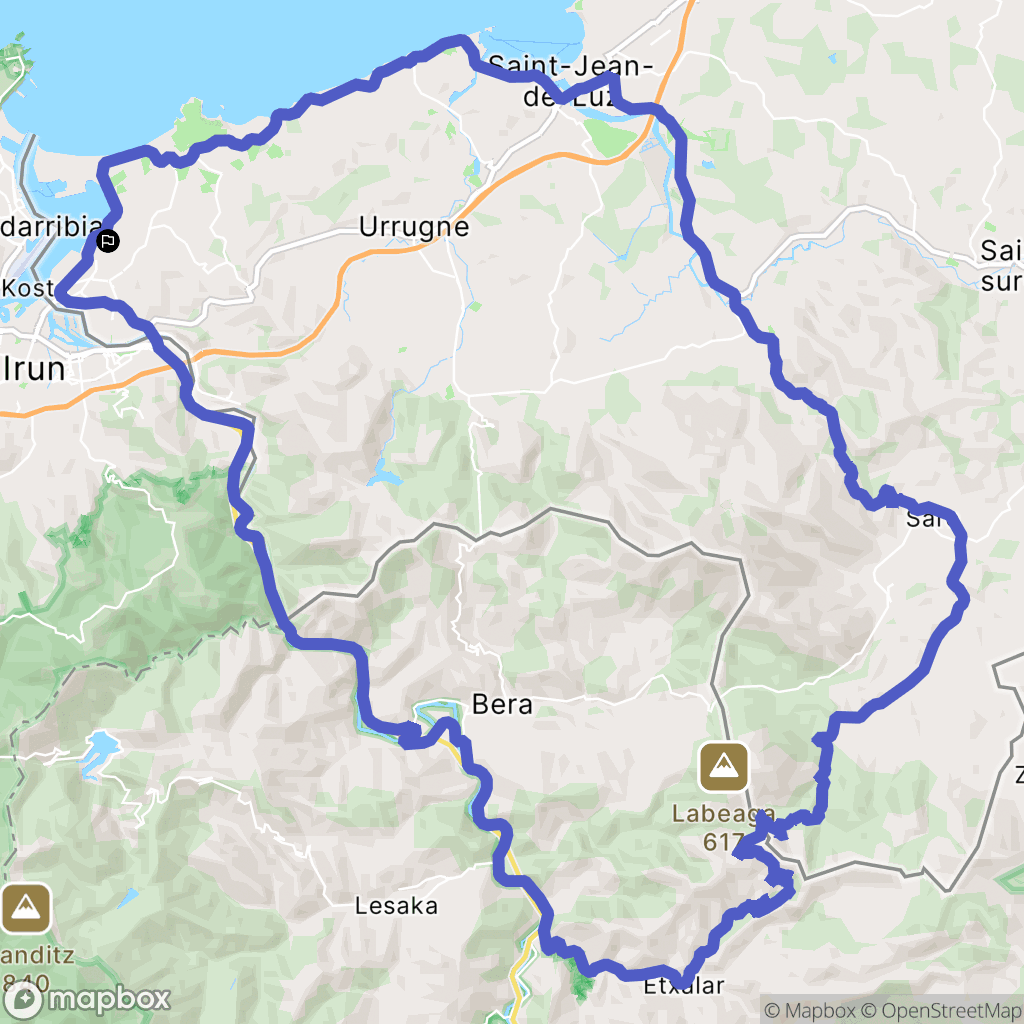 Hendaye : carte du parcours de randonnée - France