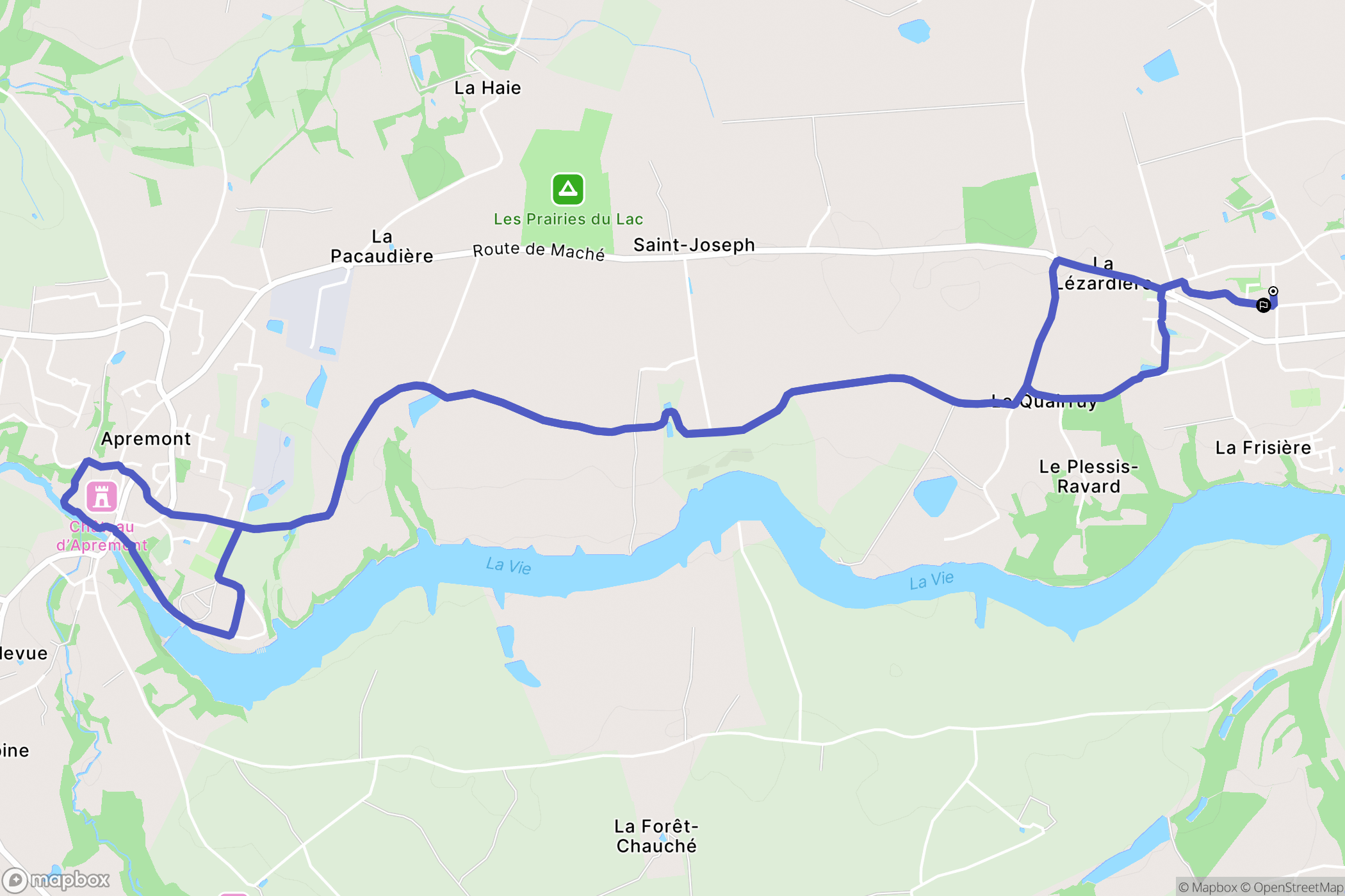 Maché : carte du parcours de randonnée - France