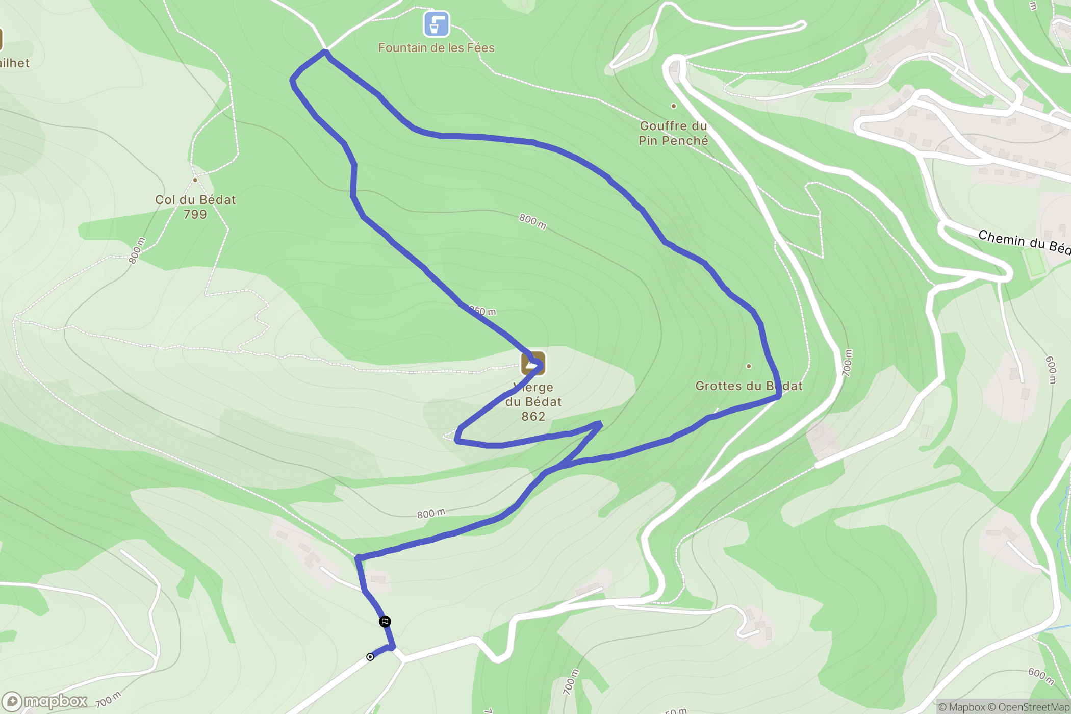 Bagnères-de-Bigorre : carte du parcours de randonnée - France