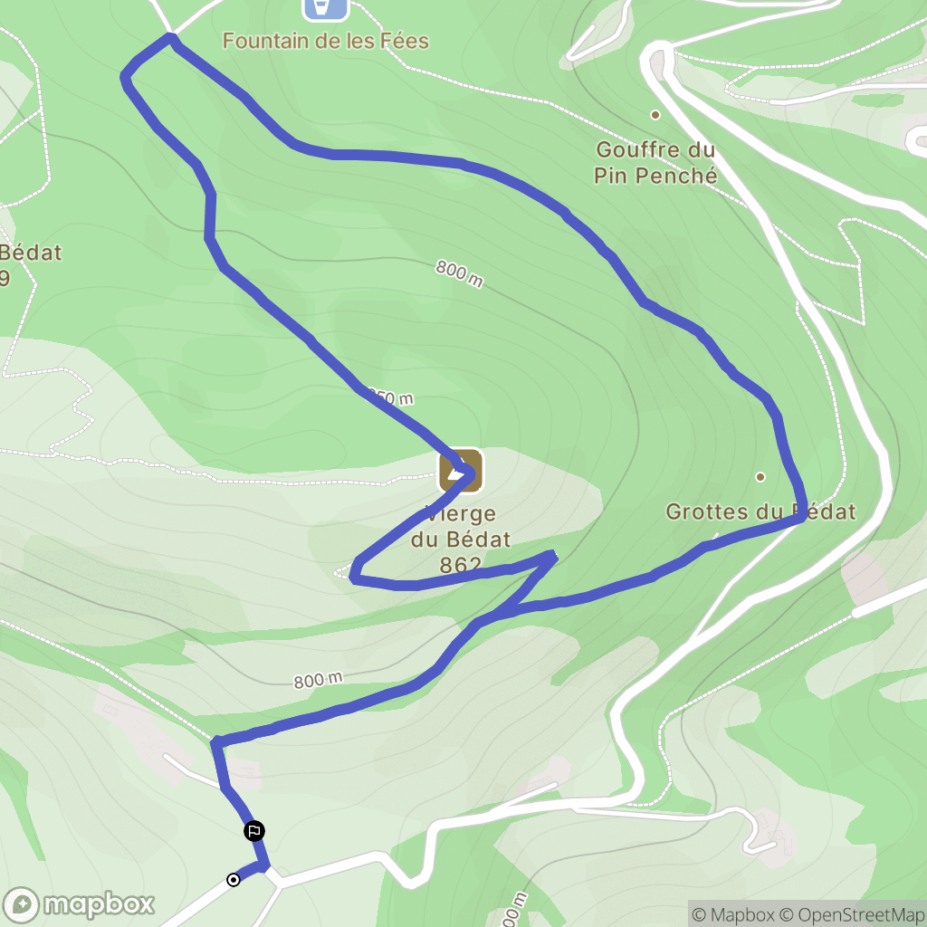 Bagnères-de-Bigorre : carte du parcours de randonnée - France