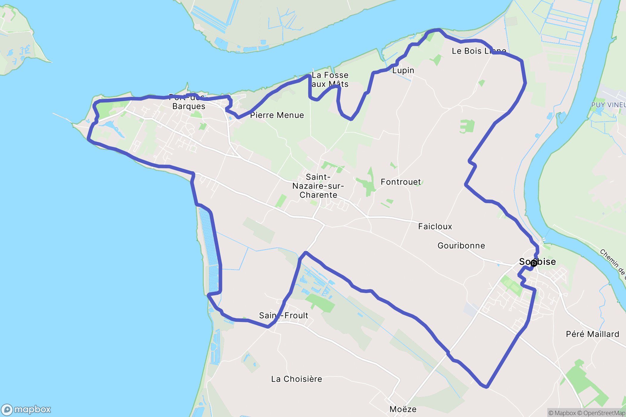 Soubise : carte du parcours de randonnée - France