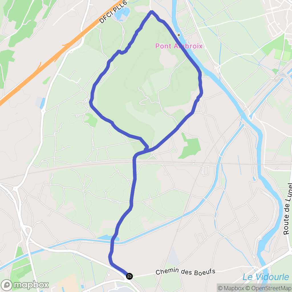 Lunel : carte du parcours de randonnée - France