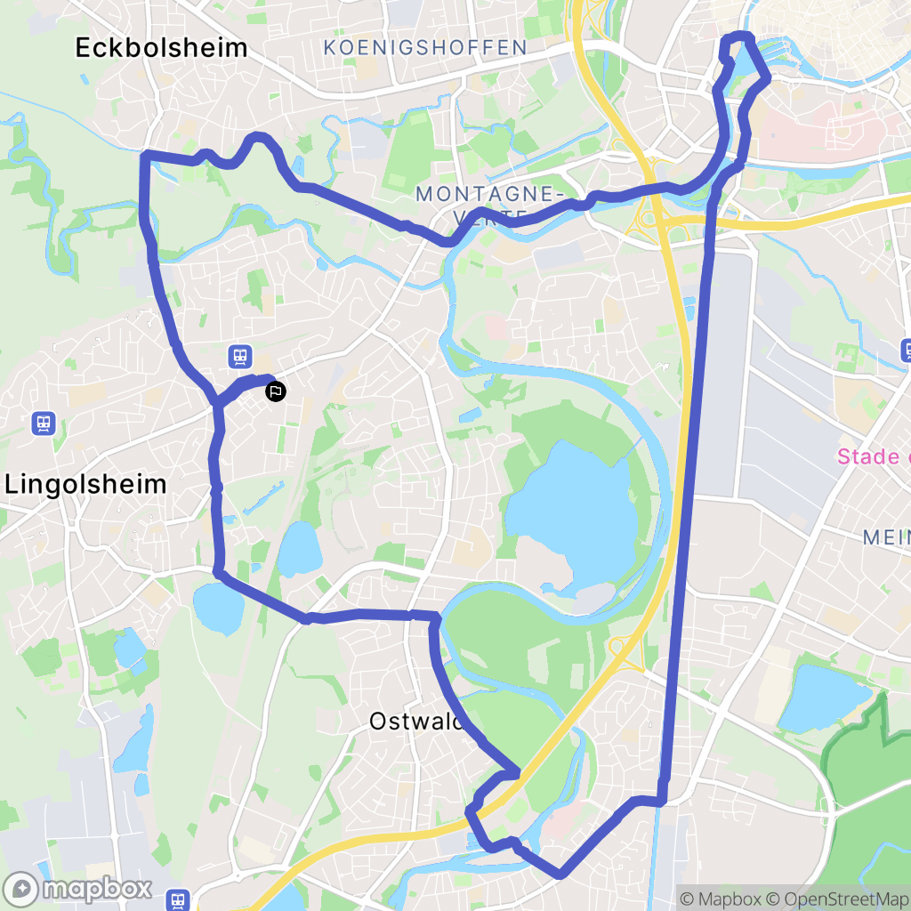 Lingolsheim : carte du parcours de randonnée - France