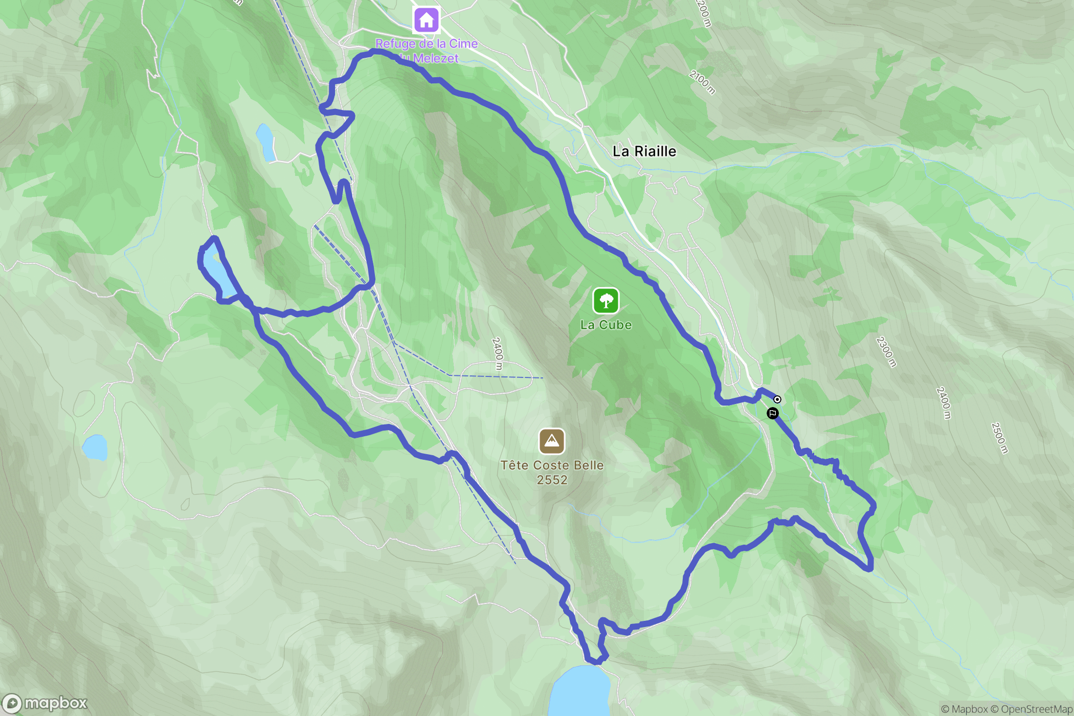 Ceillac : carte du parcours de randonnée - France