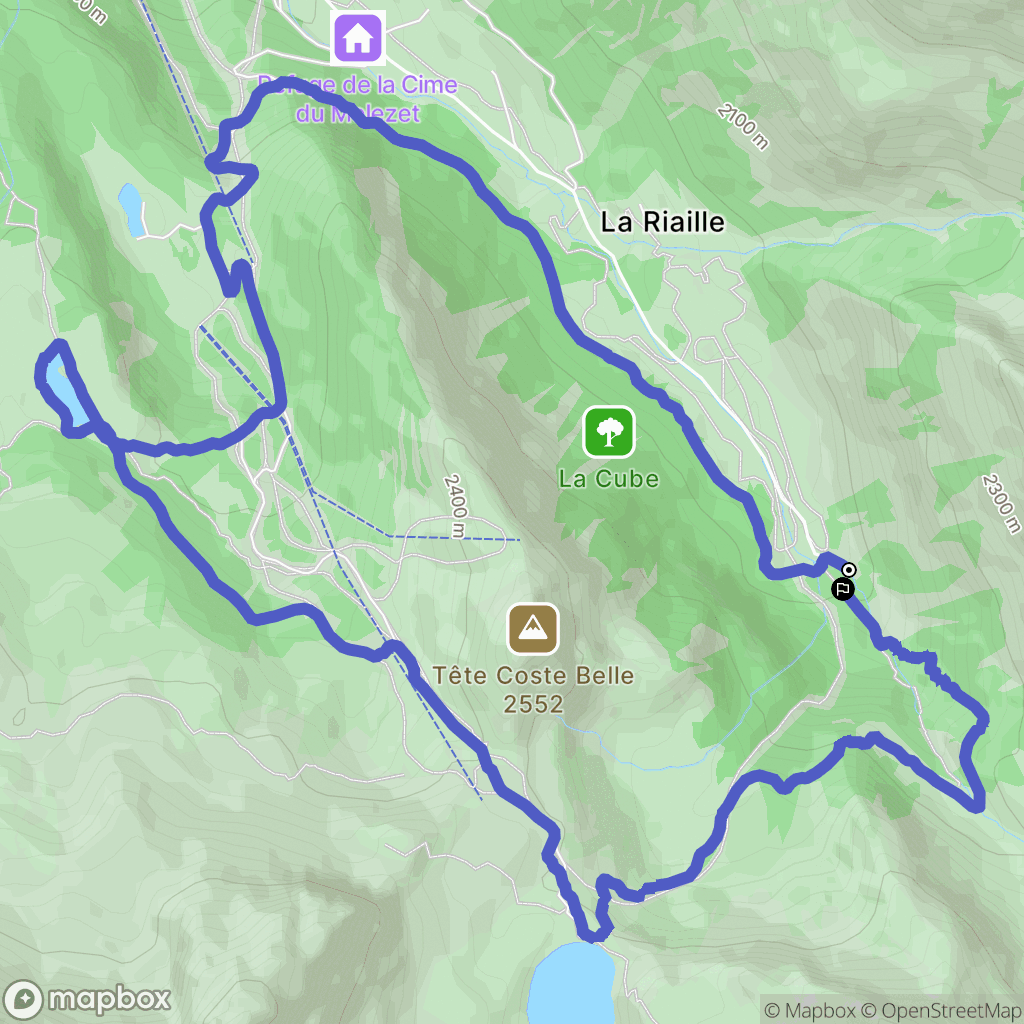 Ceillac : carte du parcours de randonnée - France