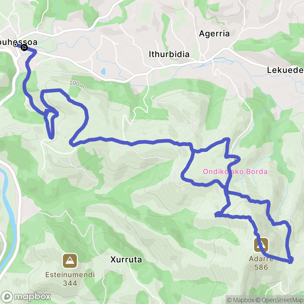 Louhossoa : carte du parcours de randonnée - France