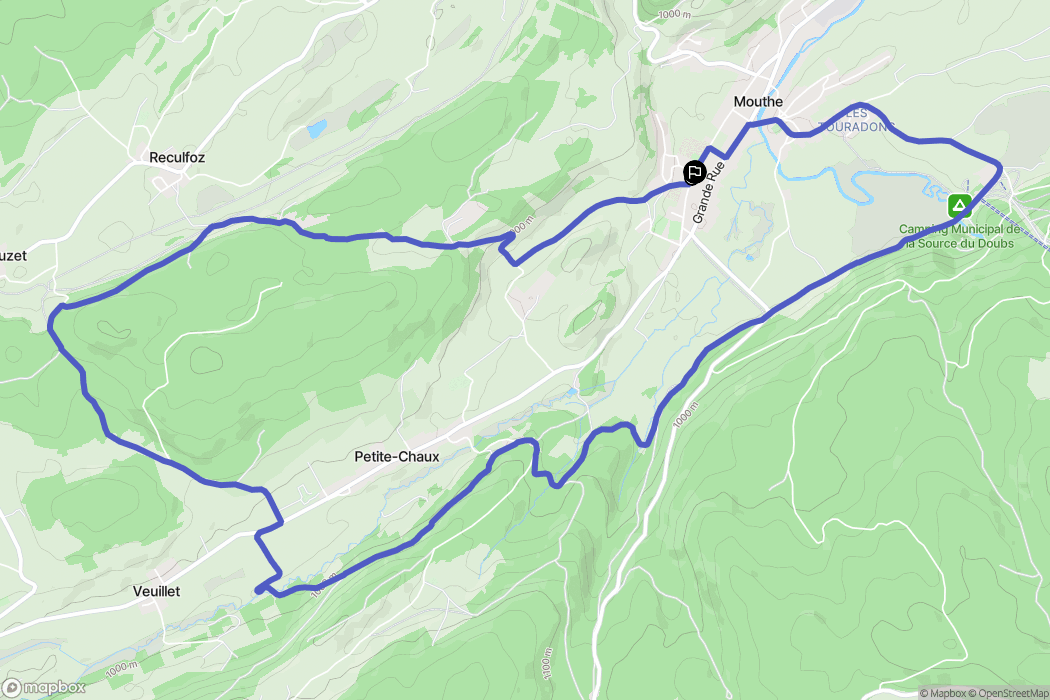Mouthe : carte du parcours de randonnée - France