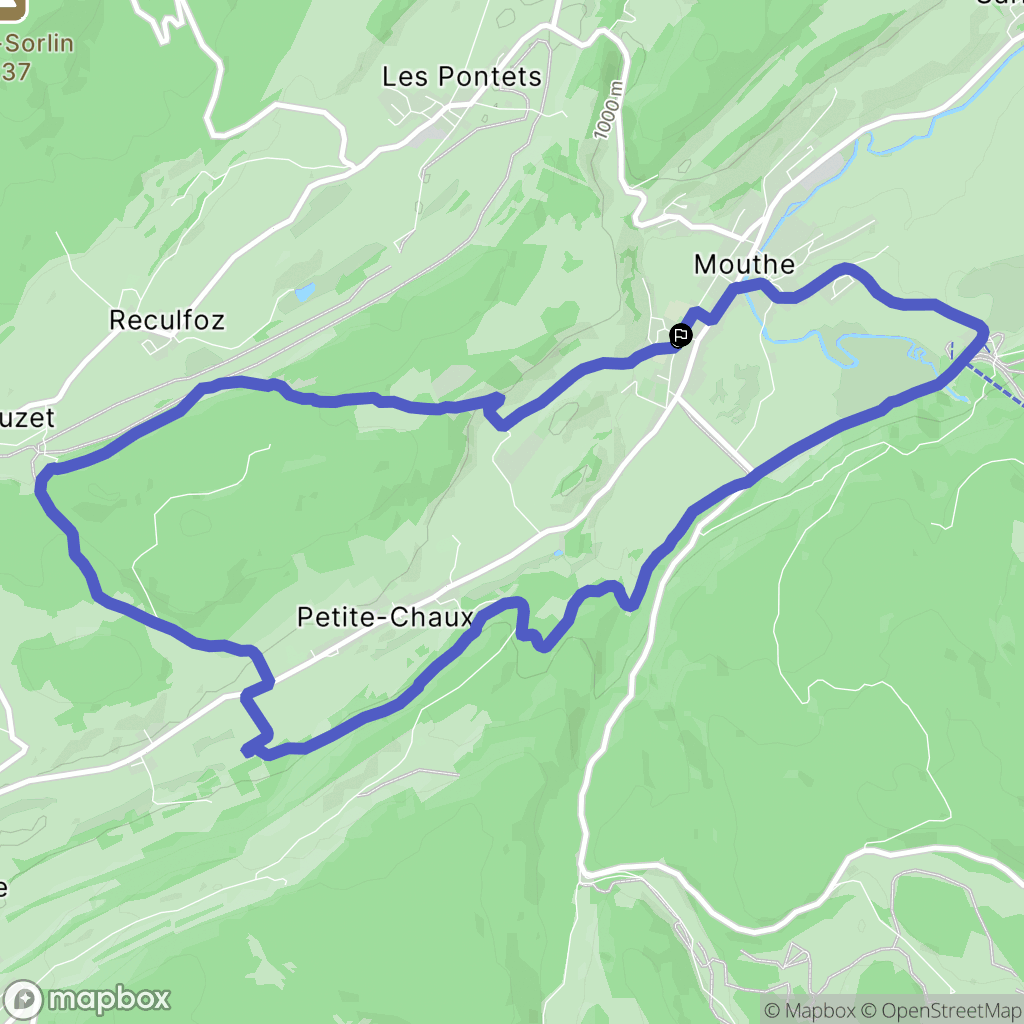Mouthe : carte du parcours de randonnée - France
