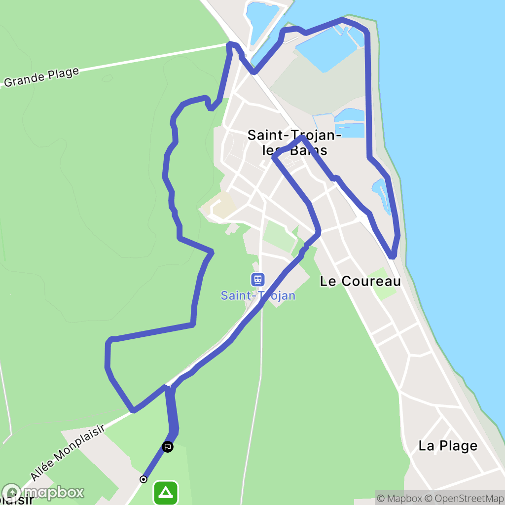 Saint-Trojan-les-Bains : carte du parcours de randonnée - France