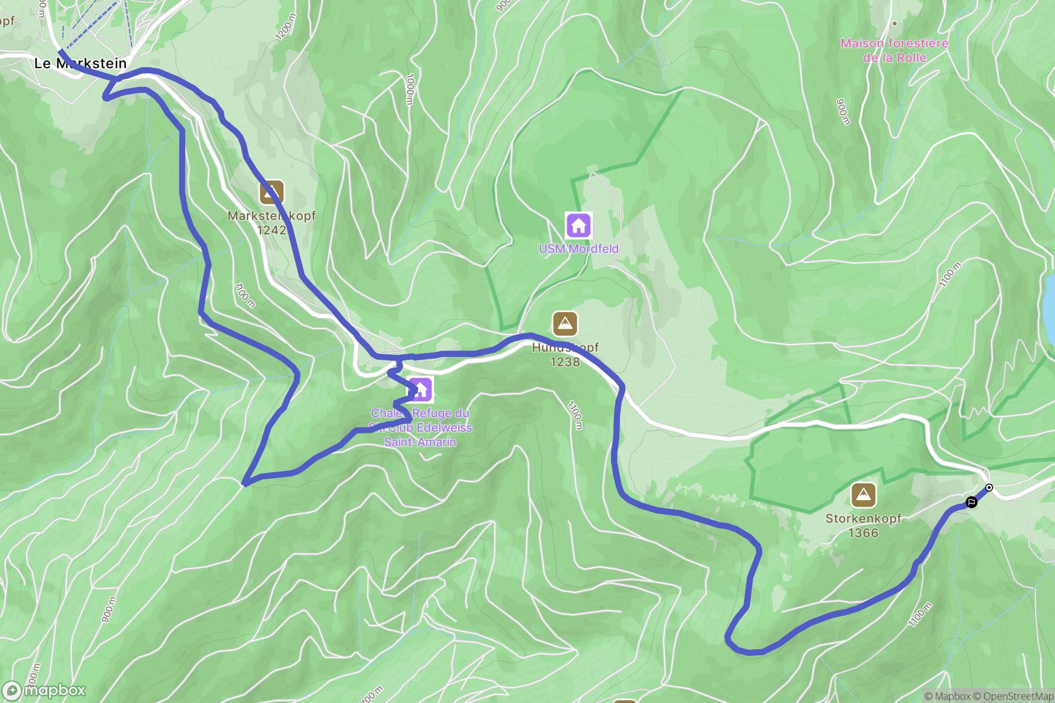Lautenbach-Zell : carte du parcours de randonnée - France