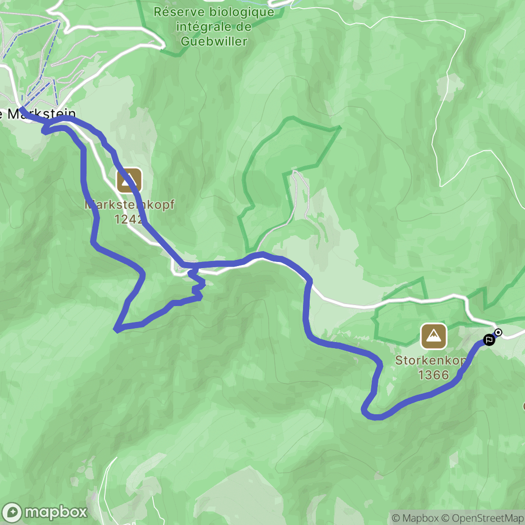 Lautenbach-Zell : carte du parcours de randonnée - France