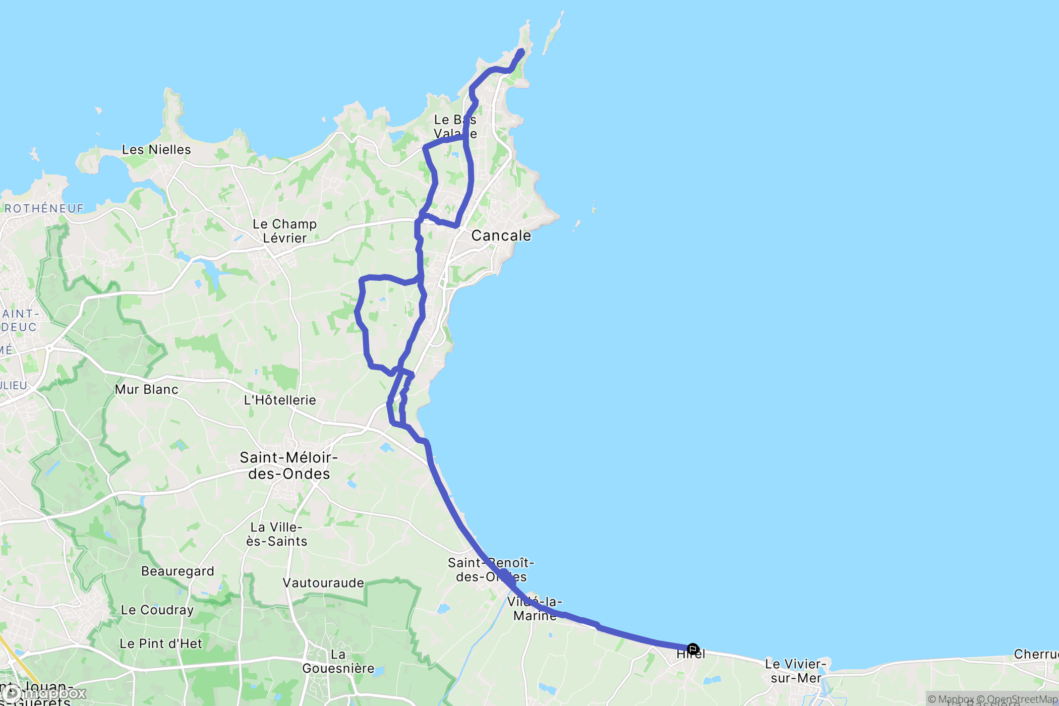 Hirel : carte du parcours de randonnée - France