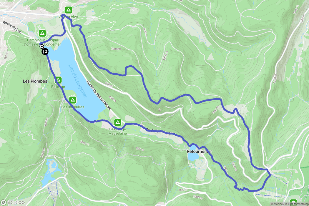 Xonrupt-Longemer : carte du parcours de randonnée - France