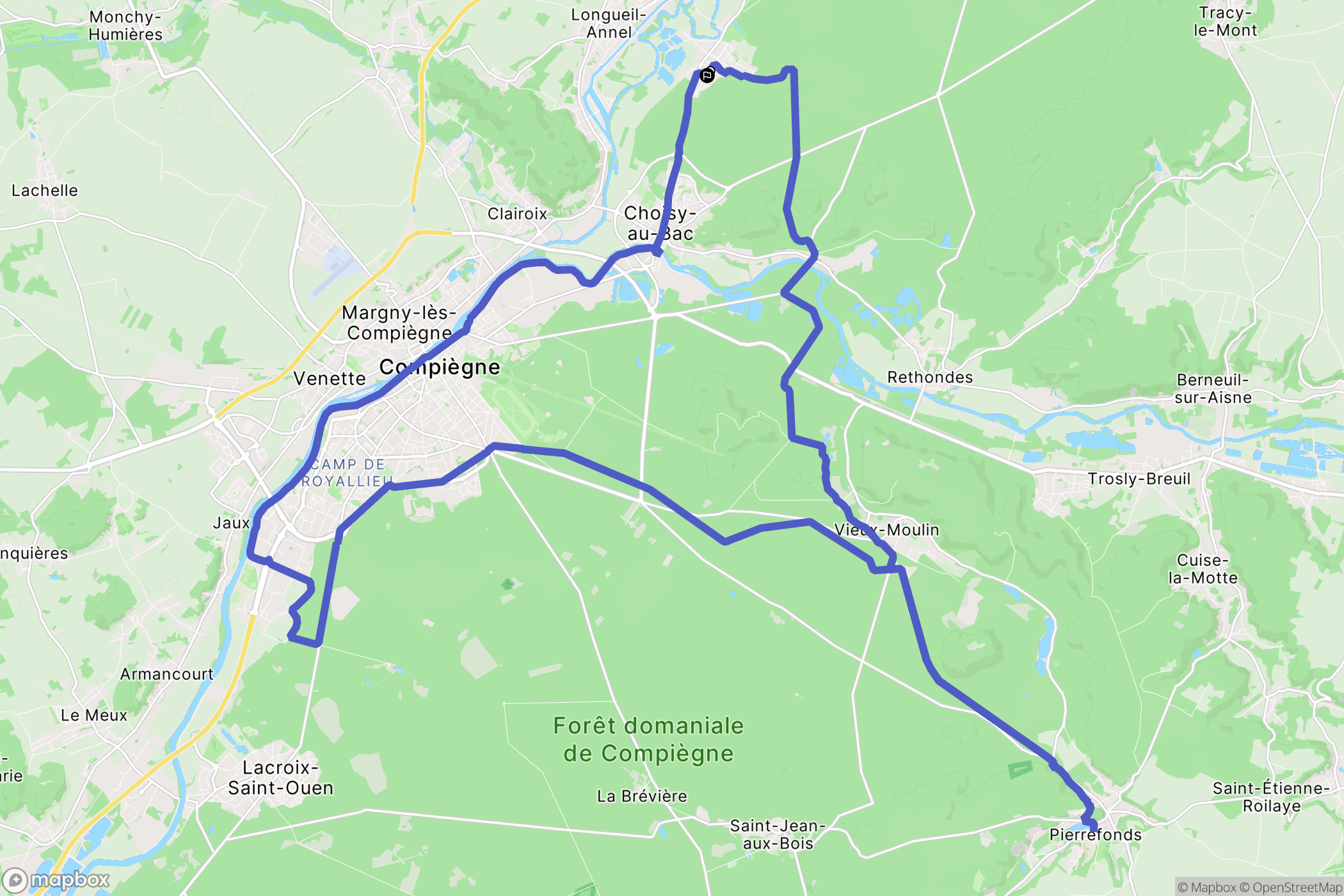 Le Plessis-Brion : carte du parcours de randonnée - France