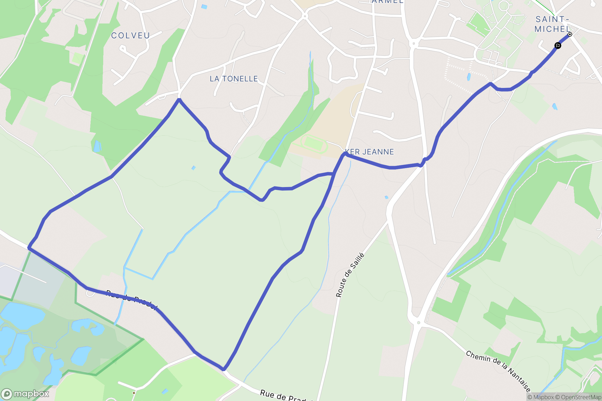 Guérande : carte du parcours de randonnée - France