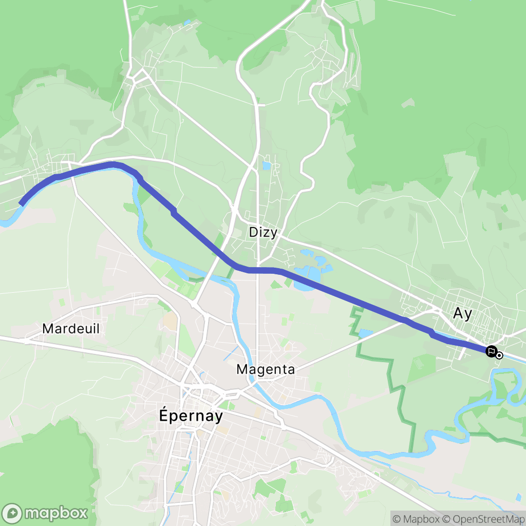 Aÿ-Champagne : carte du parcours de randonnée - France