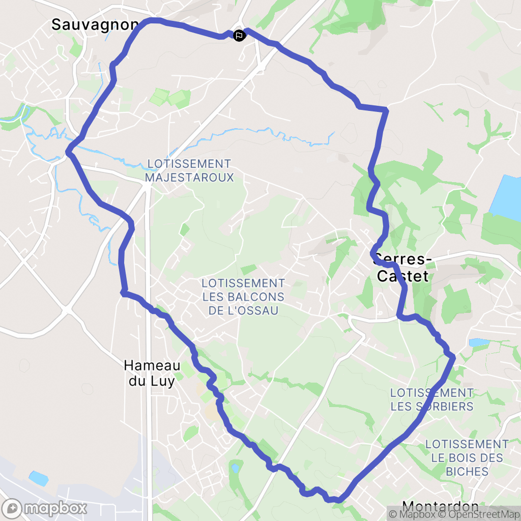 Sauvagnon : carte du parcours de randonnée - France