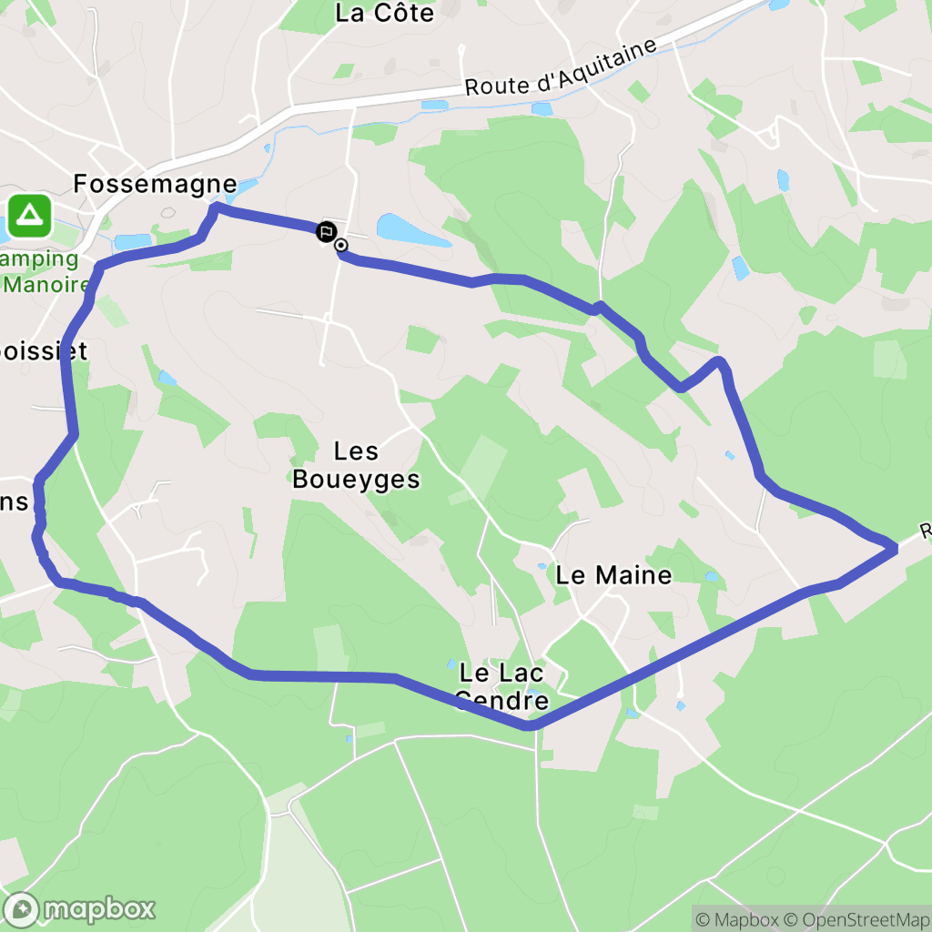 Fossemagne : carte du parcours de randonnée - France