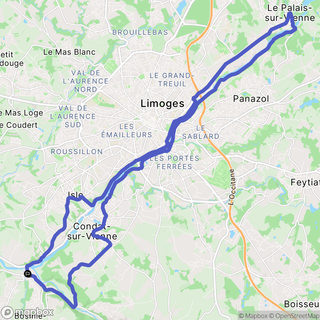 Bosmie-l'Aiguille : carte du parcours de randonnée - France